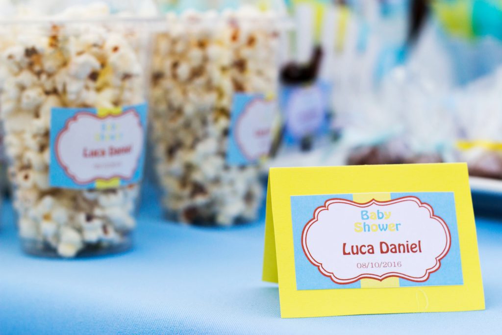 Pop corn as a treat for a a baby shower