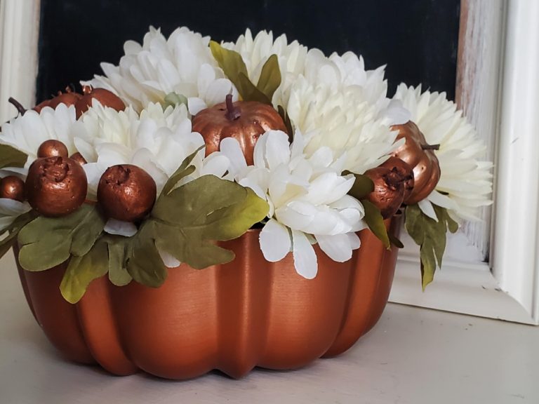 Inexpensive Fall Faux Copper Centerpieces - At Jenny's Place